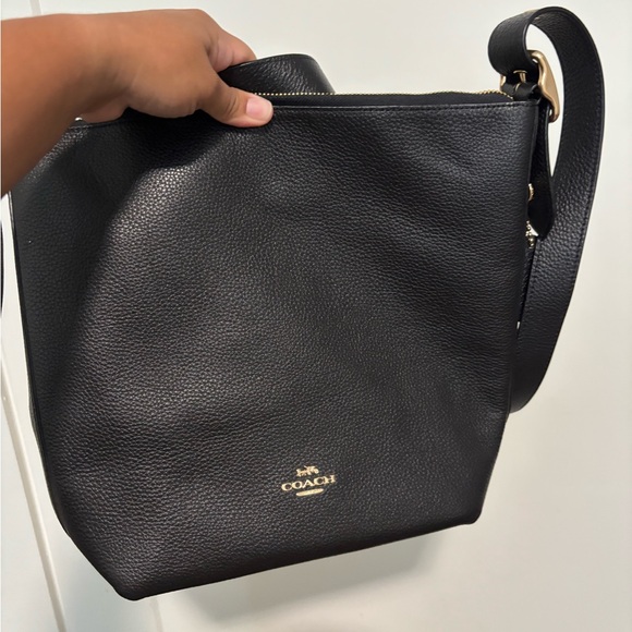 Coach Handbags - Coach Black Pebbled Leather Shoulder Bag